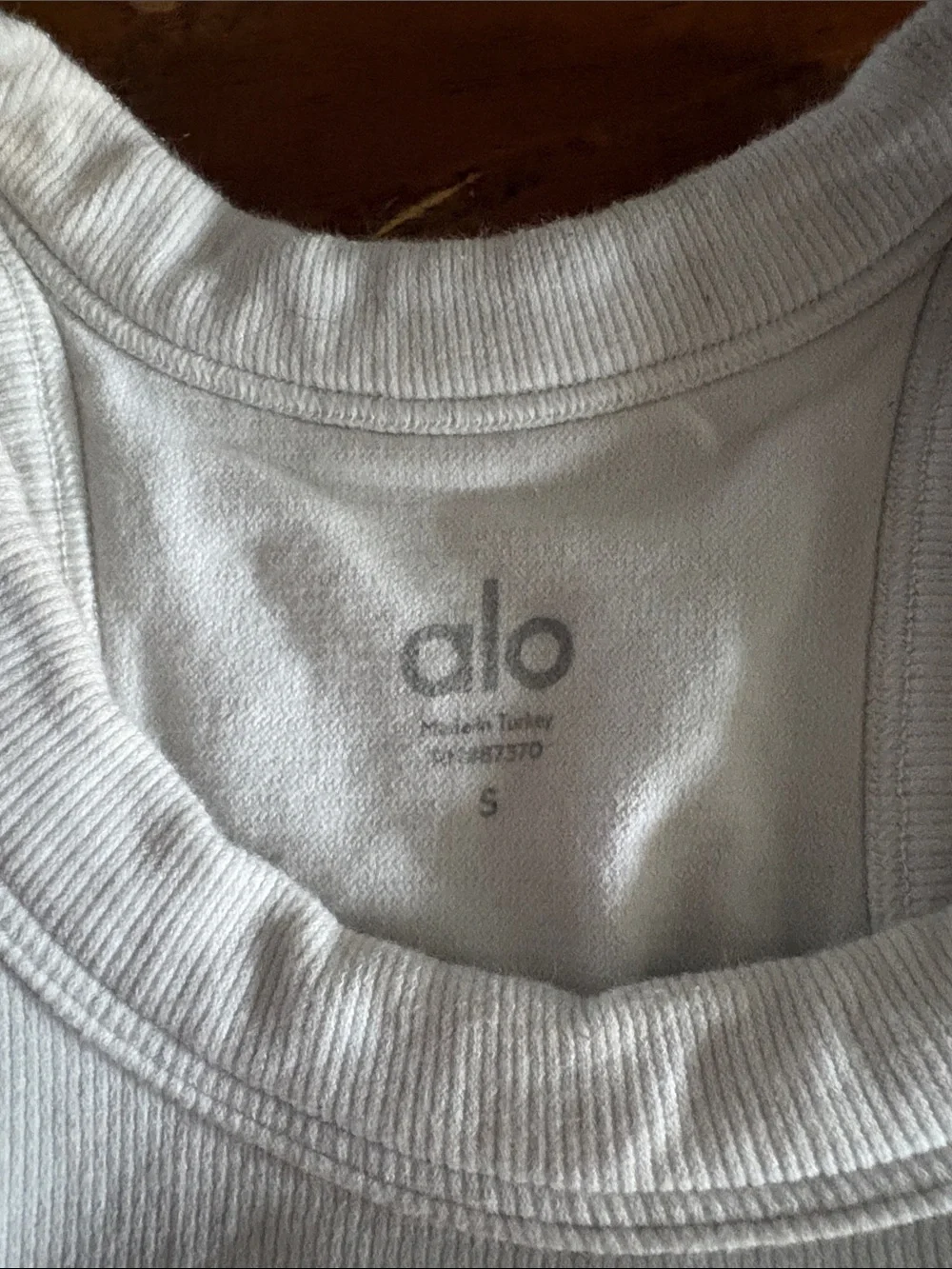 ALO Yoga White Ribbed High-Neck Crop Top